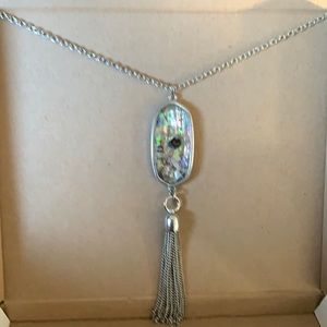 Long length Parkland necklace with natural stone